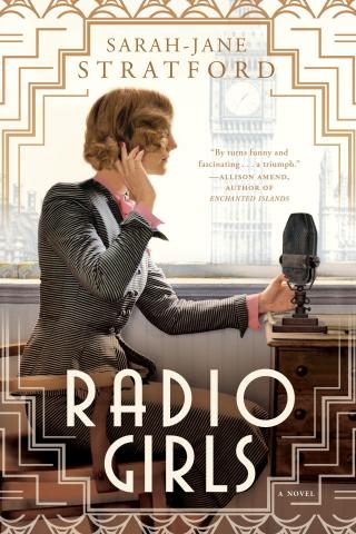Book cover with women talking on radio