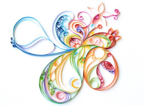 Colorful paper quilling craft