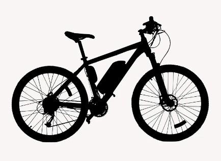 Black bike on white background.