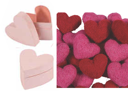 Small Puffy Heart Ornament to Decorate Inside a Heart Box.