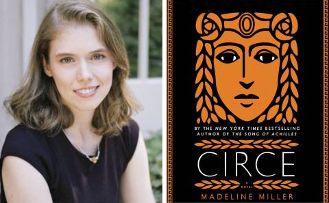 Photo of author alongside book cover Circe