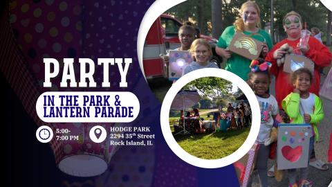 Party in the Park, Hodge Park Sept. 10 5 to 7 pm, Girl Scout troop holding lighted lanterns from the previous year's lantern parade 