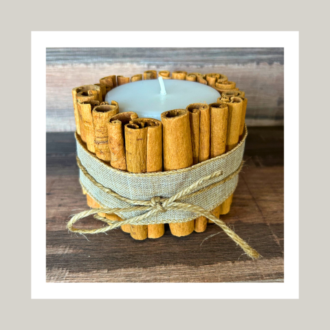 Photo of a cinnamon stick candle craft