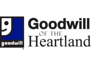 Black and blue logo for Goodwill of the Heartland