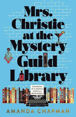 Blue book cover of Mrs. Christie at the Mystery Guild Library