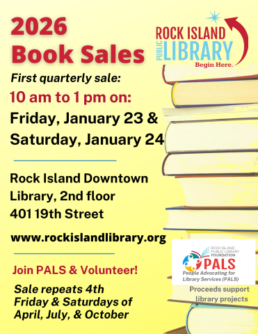 2026 Book Sales January 23 and 24, repeats in April, July, October