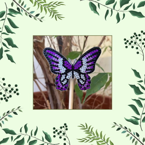 Photo of a butterfly diamond art craft