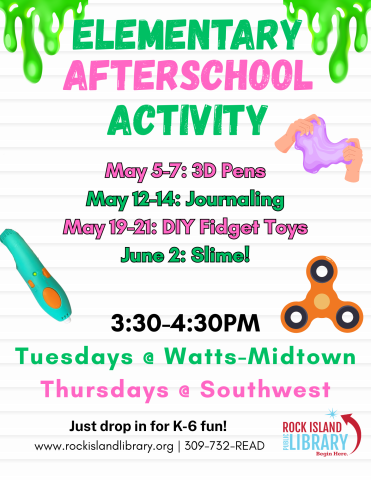 Downloadable poster of May Afterschool activities 