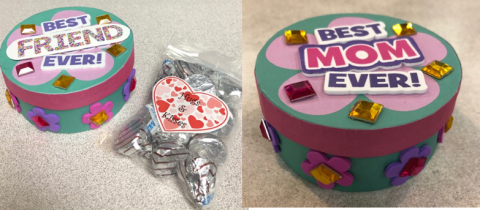 Create a sweet little treat box for Mom, or Friend, or YOU from a kit and fill with Hugs and Kisses!!