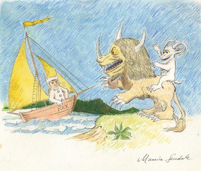 Illustration for Where the Wild Things Are, Maurice Sendak, Figge Museum exhibit