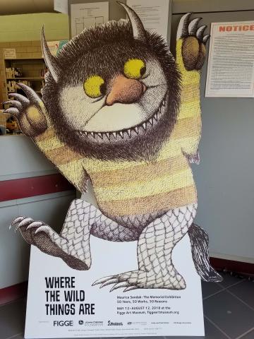 Cardboard standee of Wild Thing character, Where the Wild Things Are book