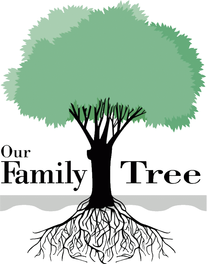Tree with roots and leaves representing an ancestral family tree