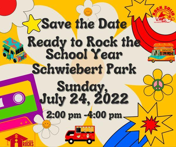 colorful image featuring summer and back to school illustrations 