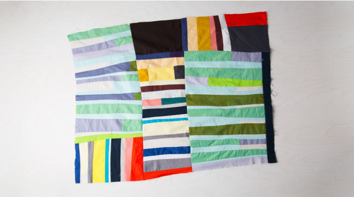 Improvisational string-pieced quilt design by Sherri Lynn Wood from Creativebug.