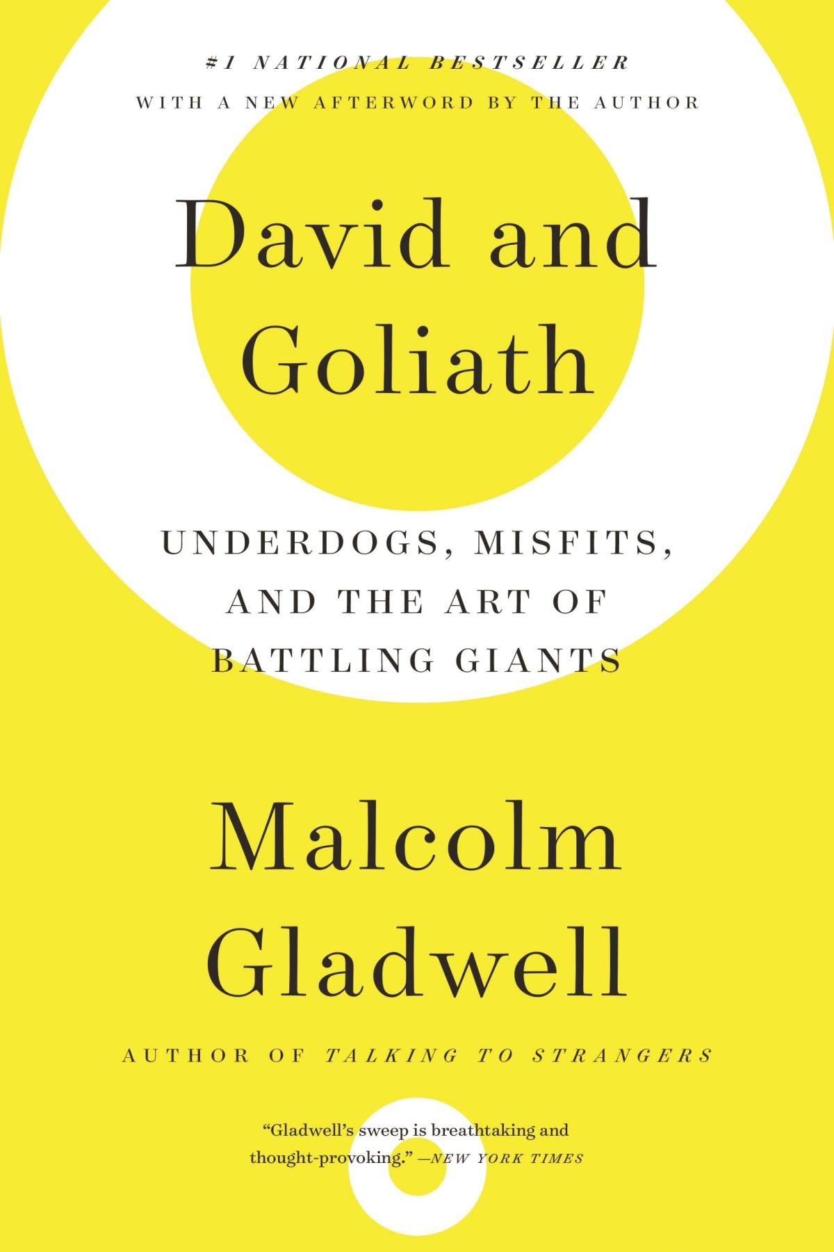 Yellow book cover for David & Goliath
