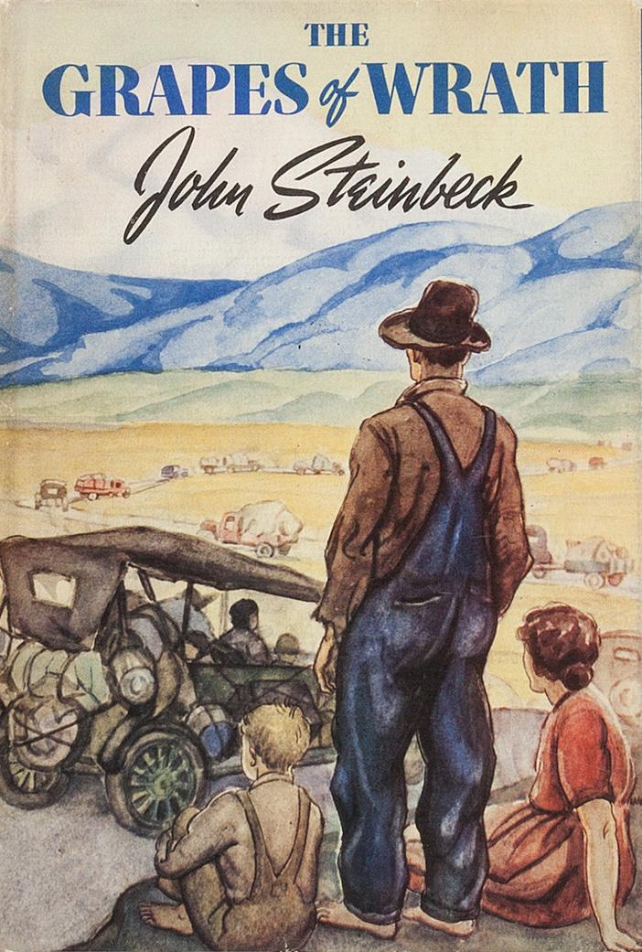 Bucolic scene book cover of The Grapes of Wrath