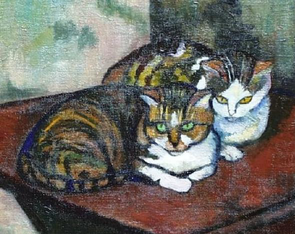 oil pastel cats