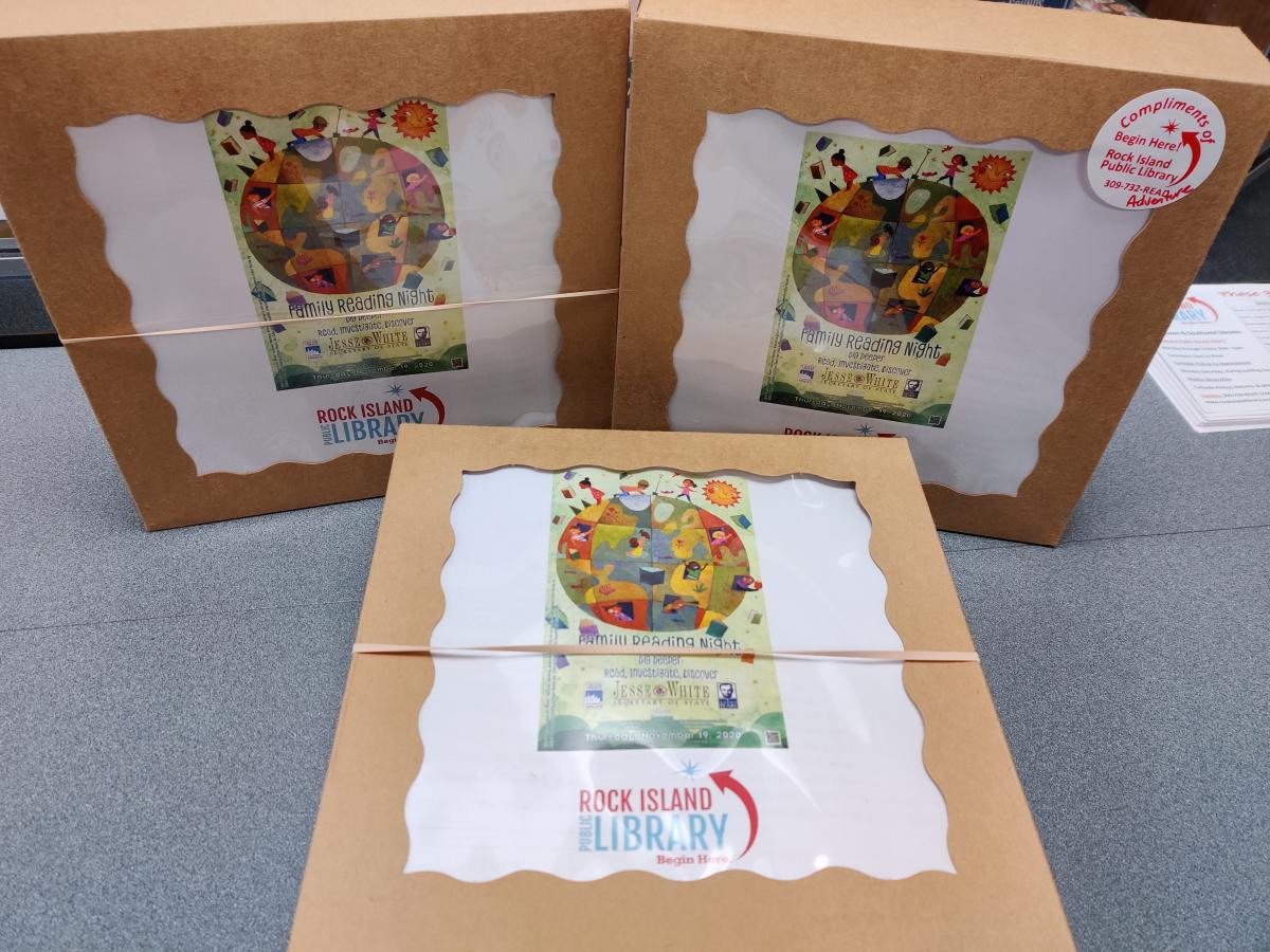 Examples of three family reading night kits