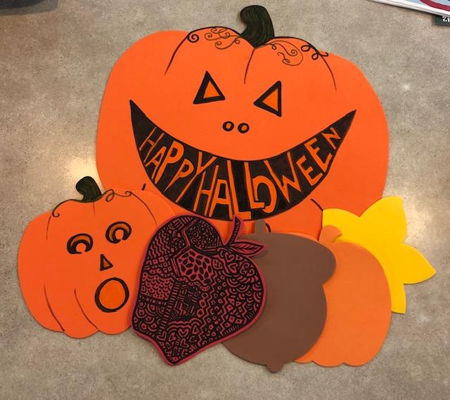 Large Foam Pumpkin, Small Foam Pumpkin and Fall Forms to decorate.